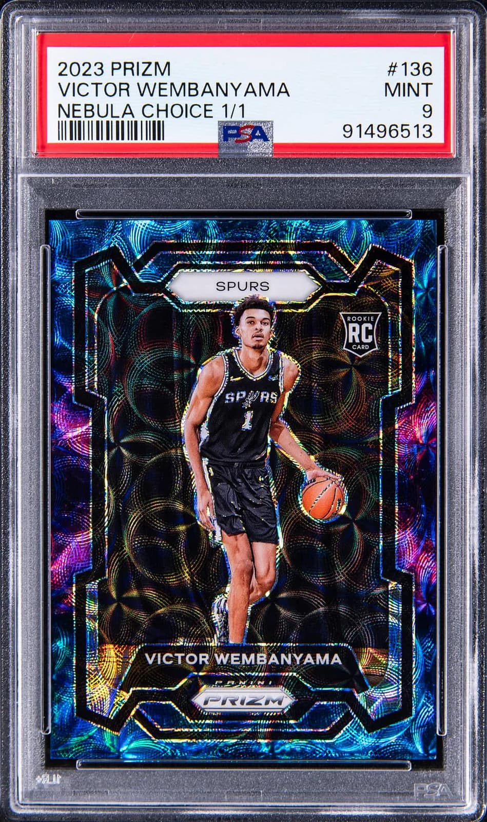 2023-24 Panini Prizm Choice Nebula 1/1 Victor Wembanyama #136 example