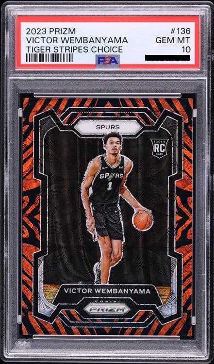 2023-24 Panini Prizm Choice Tiger Stripe Victor Wembanyama #136 example