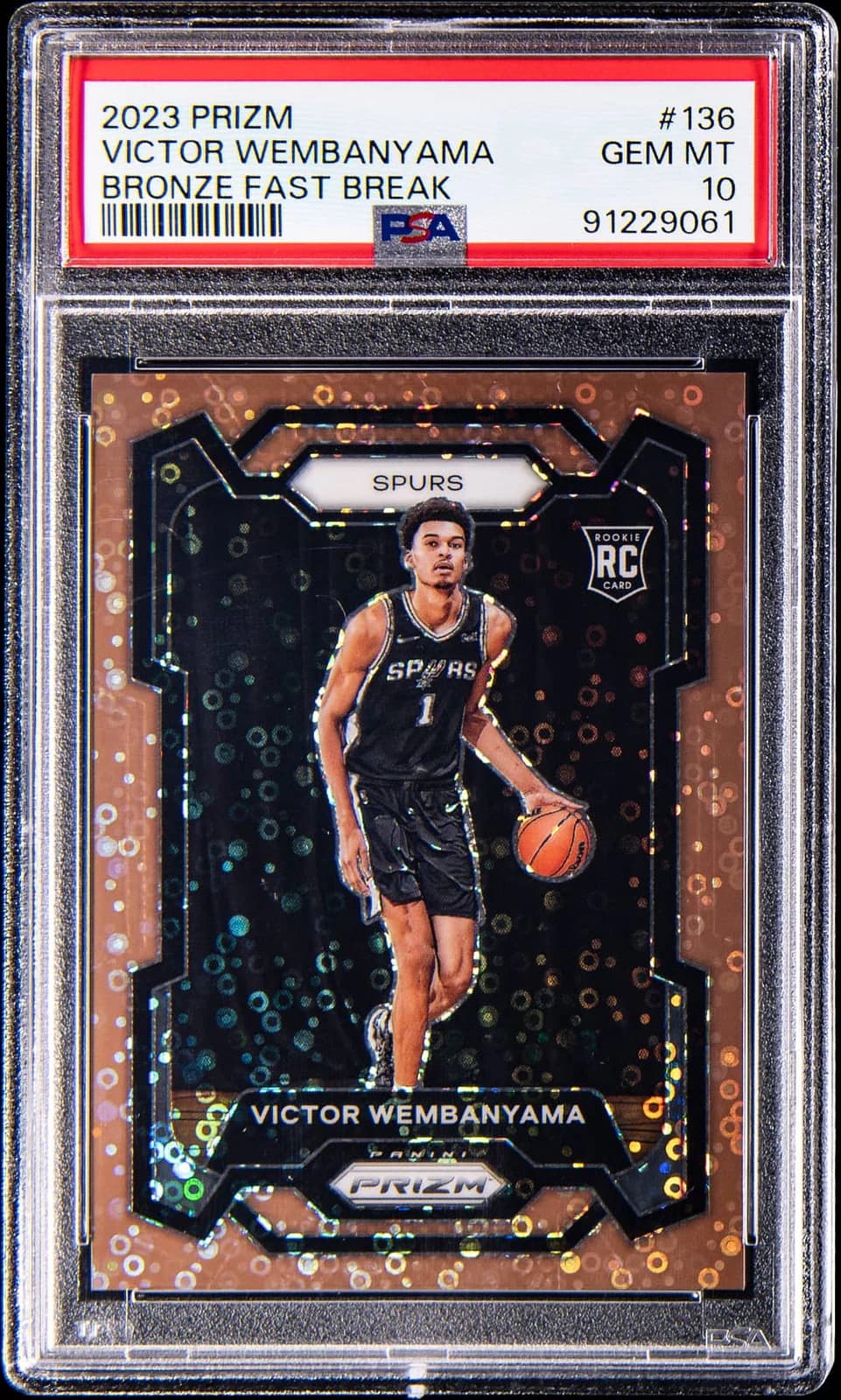 2023-24 Panini Prizm Fast Break Bronze /20 Victor Wembanyama #136 example