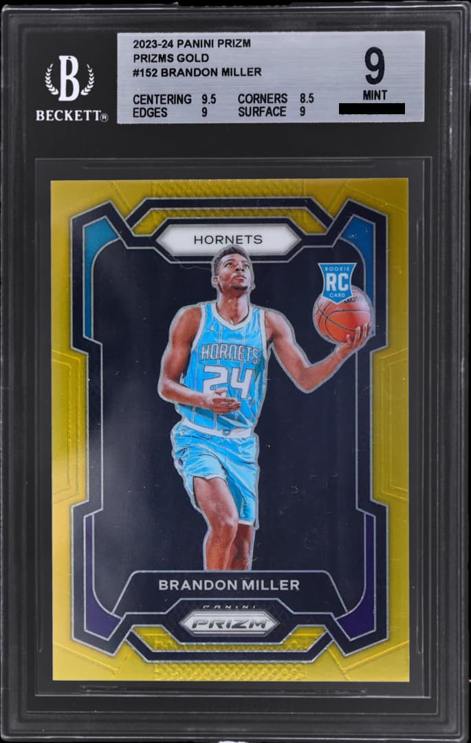 2023-24 Panini Prizm Gold /10 Brandon Miller #152 example