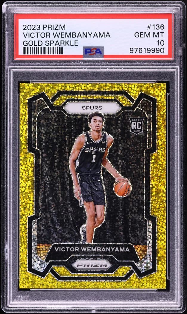2023-24 Panini Prizm Gold Sparkle /24 Victor Wembanyama #136 example