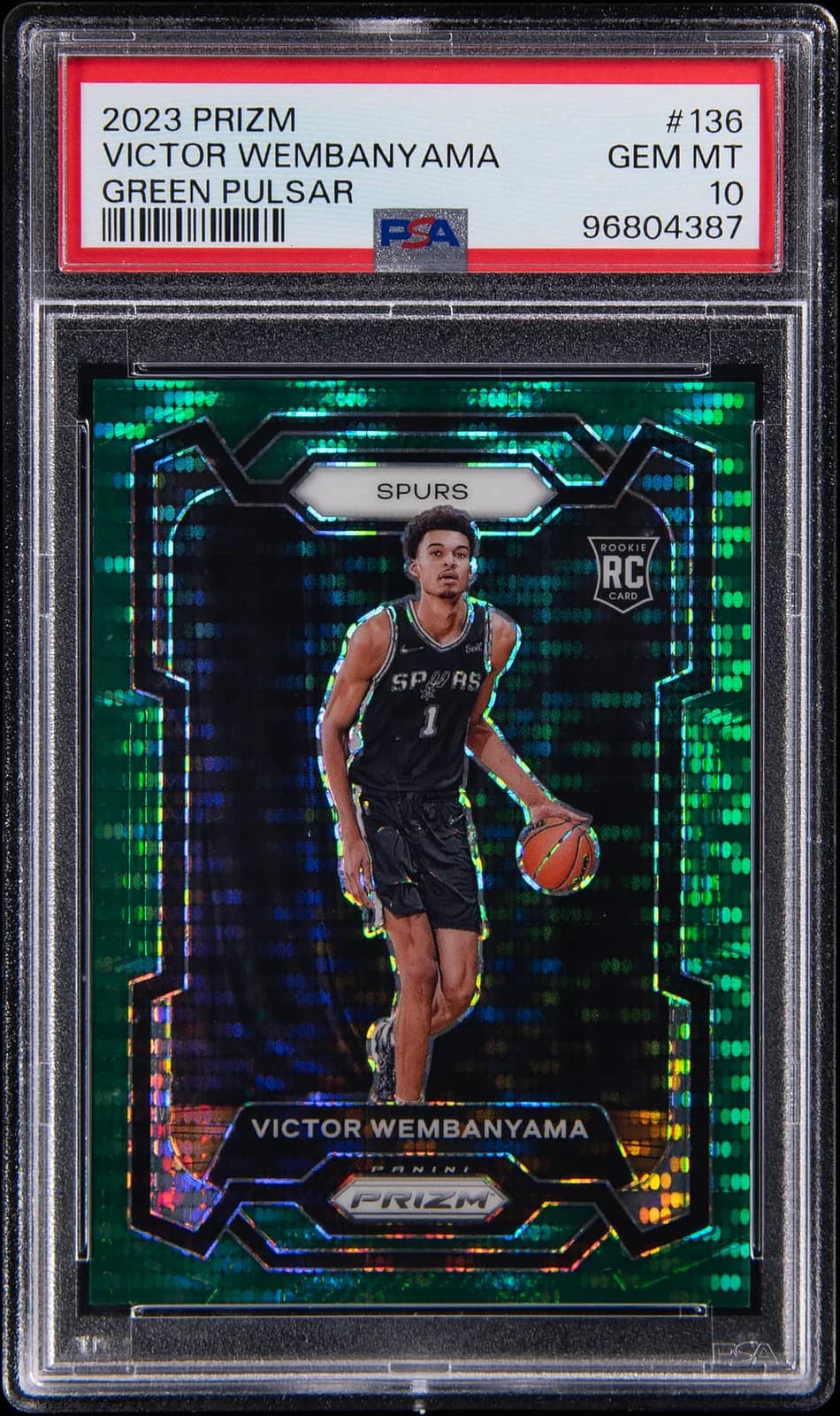 2023-24 Panini Prizm Green Pulsar /25 Victor Wembanyama #136 example