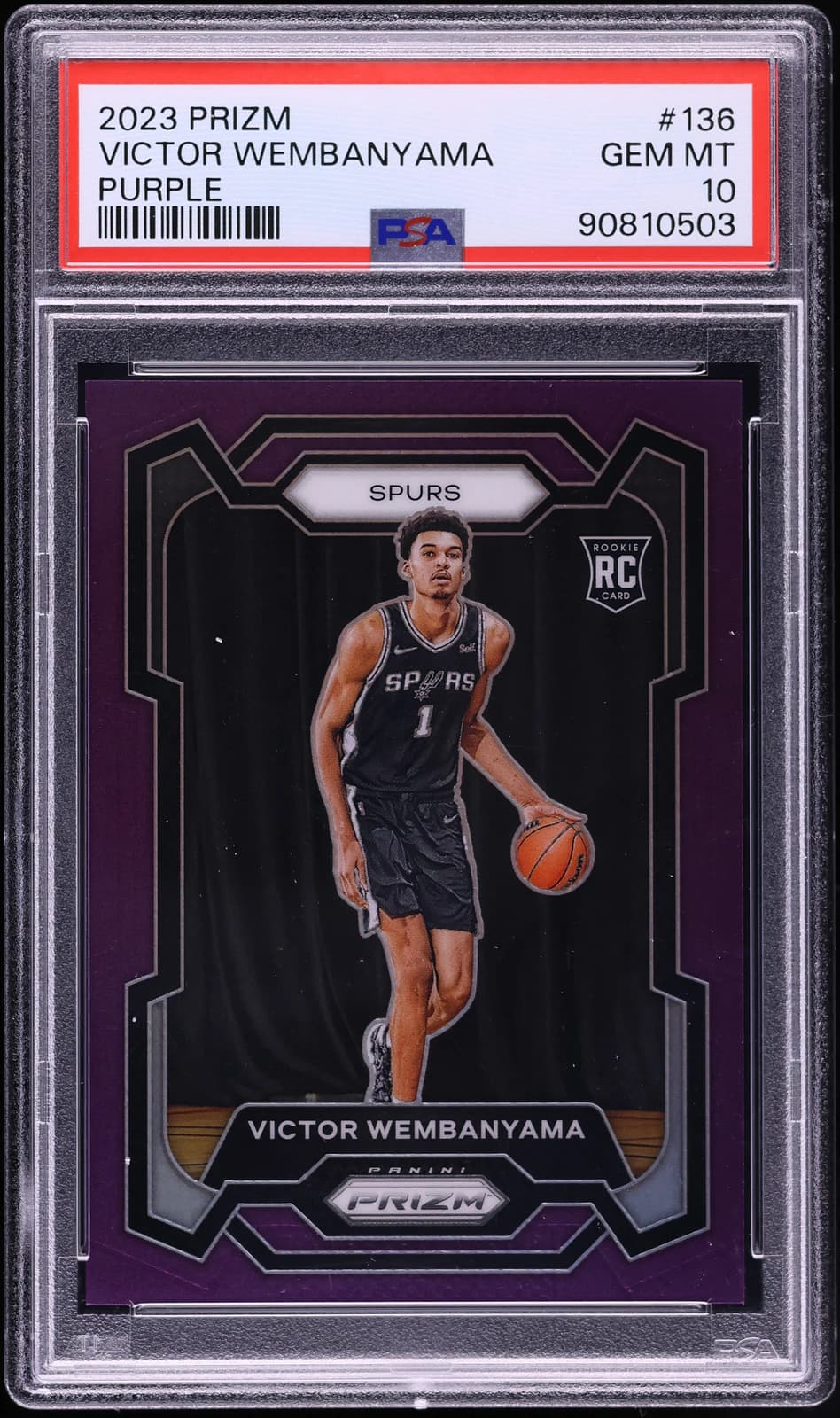 2023-24 Panini Prizm Purple /99 Victor Wembanyama #136 example