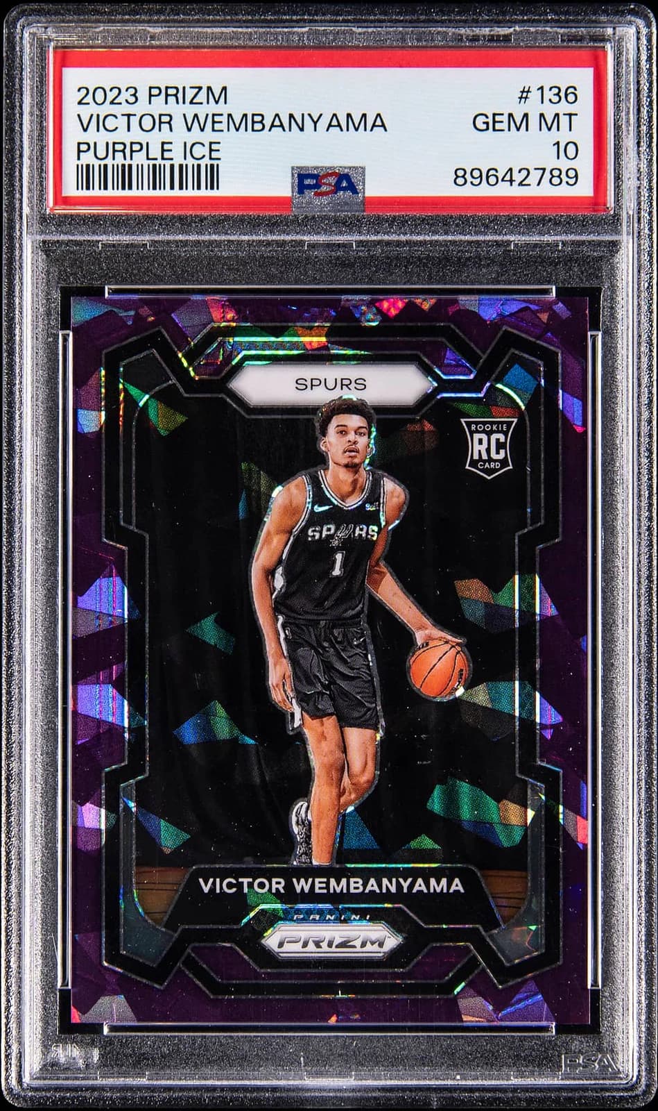 2023-24 Panini Prizm Purple Ice /149 Victor Wembanyama #136 example