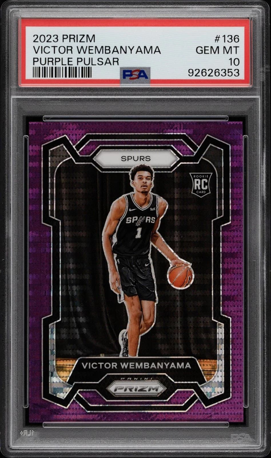 2023-24 Panini Prizm Purple Pulsar /35 Victor Wembanyama #136 example