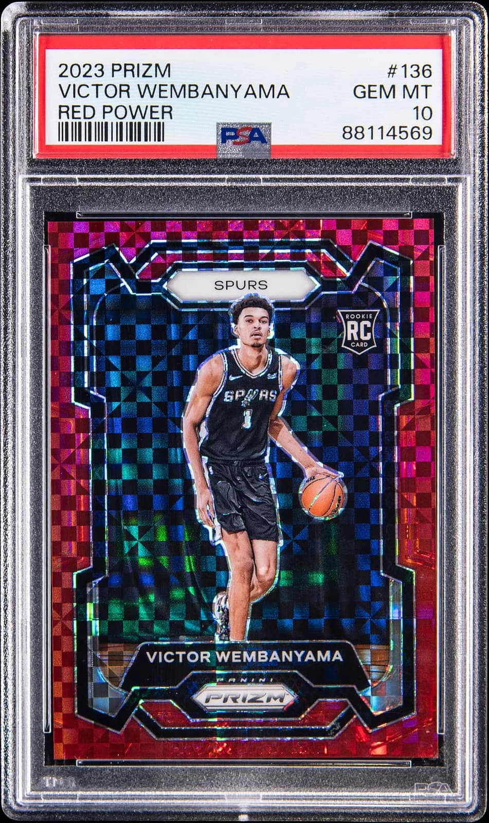 2023-24 Panini Prizm Red Power /75 Victor Wembanyama #136 example