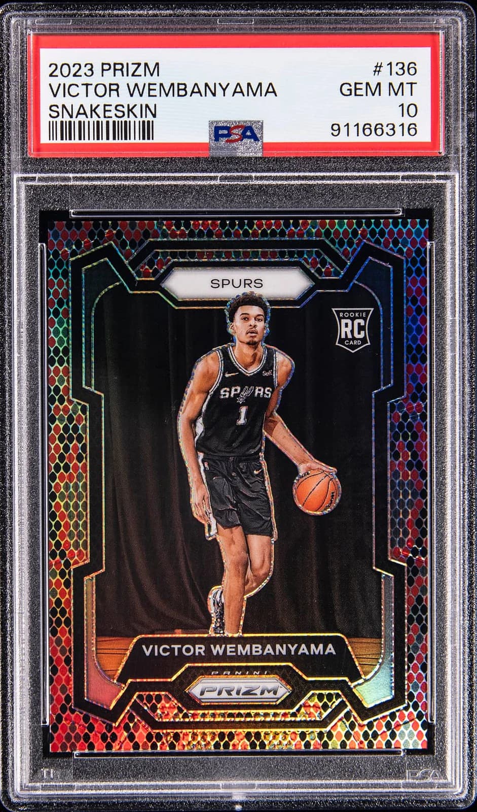 2023-24 Panini Prizm Snakeskin Victor Wembanyama #136 example