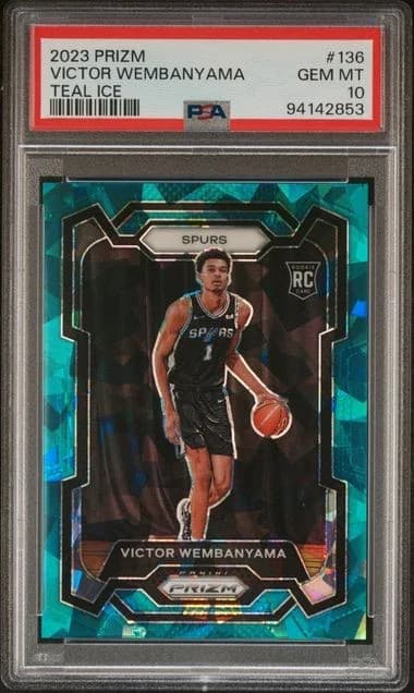 2023-24 Panini Prizm Teal Ice /225 Victor Wembanyama #136 example