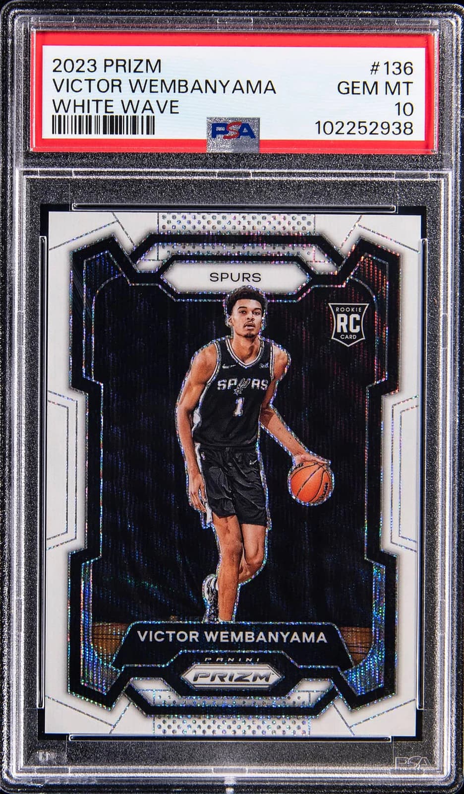 2023-24 Panini Prizm White Wave /38 Victor Wembanyama #136 example