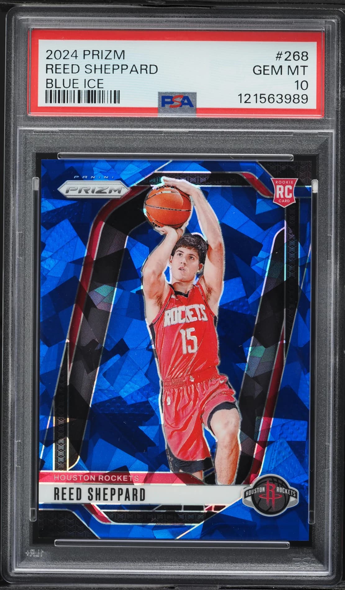 Reed Sheppard 2024-25 Panini Prizm Blue Ice /125 #268 example