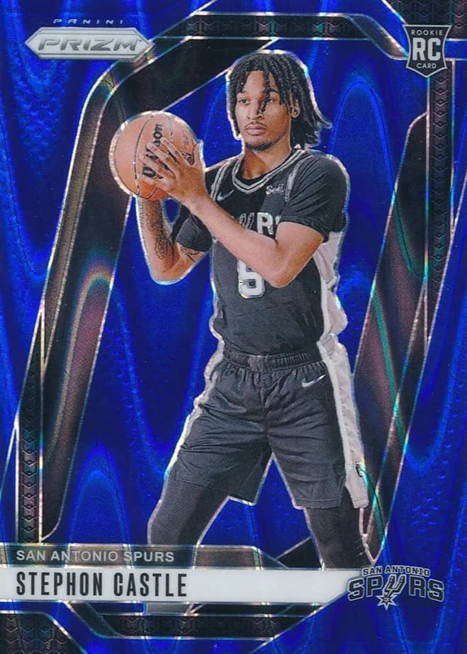 Stephon Castle 2024-25 Panini Prizm Blue Seismic /99 #234 example