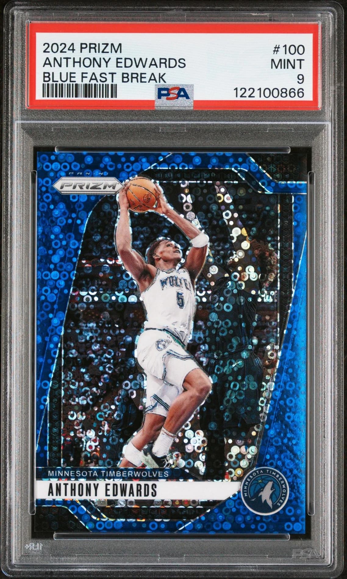 Anthony Edwards 2024-25 Panini Prizm Fast Break Blue /150 #100 example