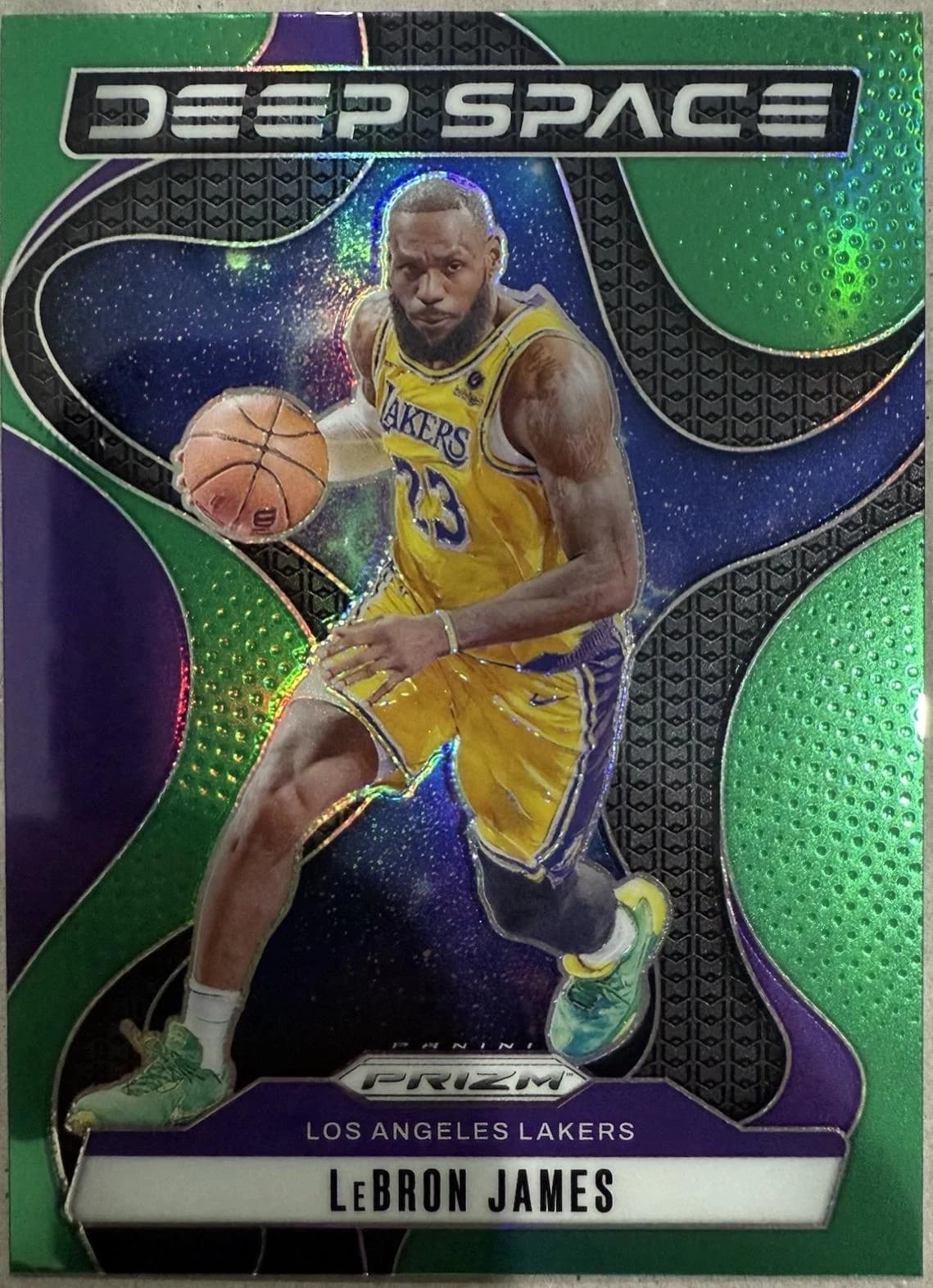 2024-25 Panini Prizm Deep Space Green Pulsar LeBron James #5 clean example scan