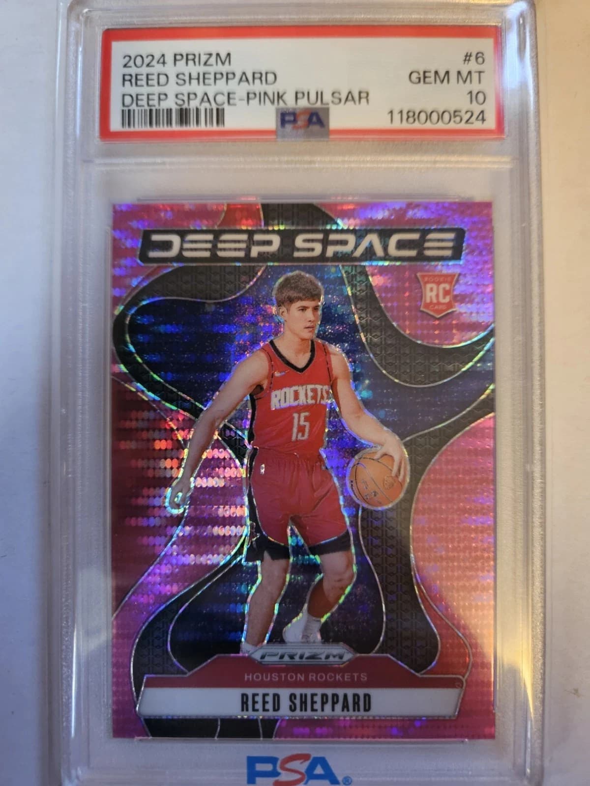 2024-25 Panini Prizm Deep Space Pink Pulsar Reed Sheppard #6 clean example scan