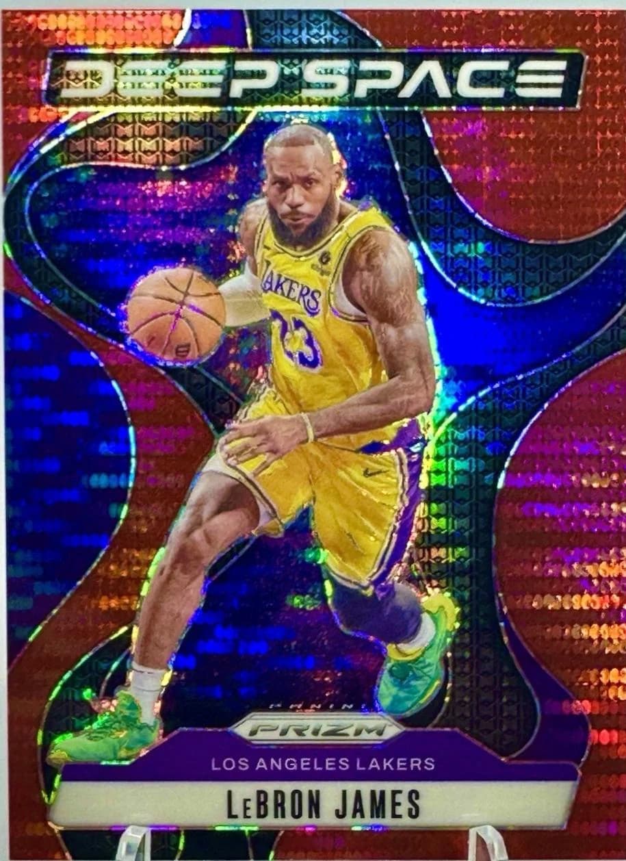 2024-25 Panini Prizm Deep Space Red Pulsar LeBron James #5 clean example scan