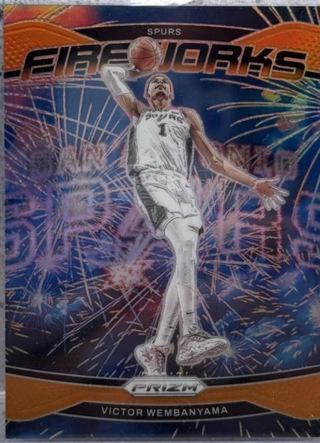 2024-25 Panini Prizm Fireworks Orange Victor Wembanyama #2 clean example scan