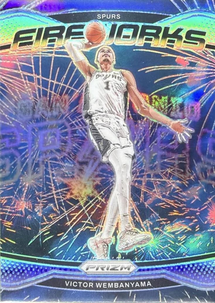 2024-25 Panini Prizm Fireworks Silver Victor Wembanyama #2 clean example scan