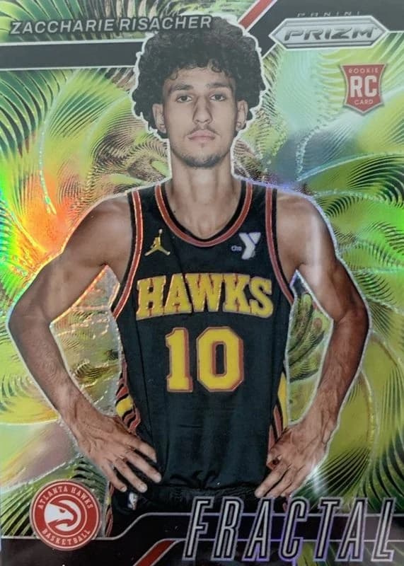 2024-25 Panini Prizm Fractal Black Zaccharie Risacher #8 clean example scan
