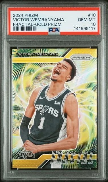 2024-25 Panini Prizm Fractal Gold Victor Wembanyama #10 clean example scan