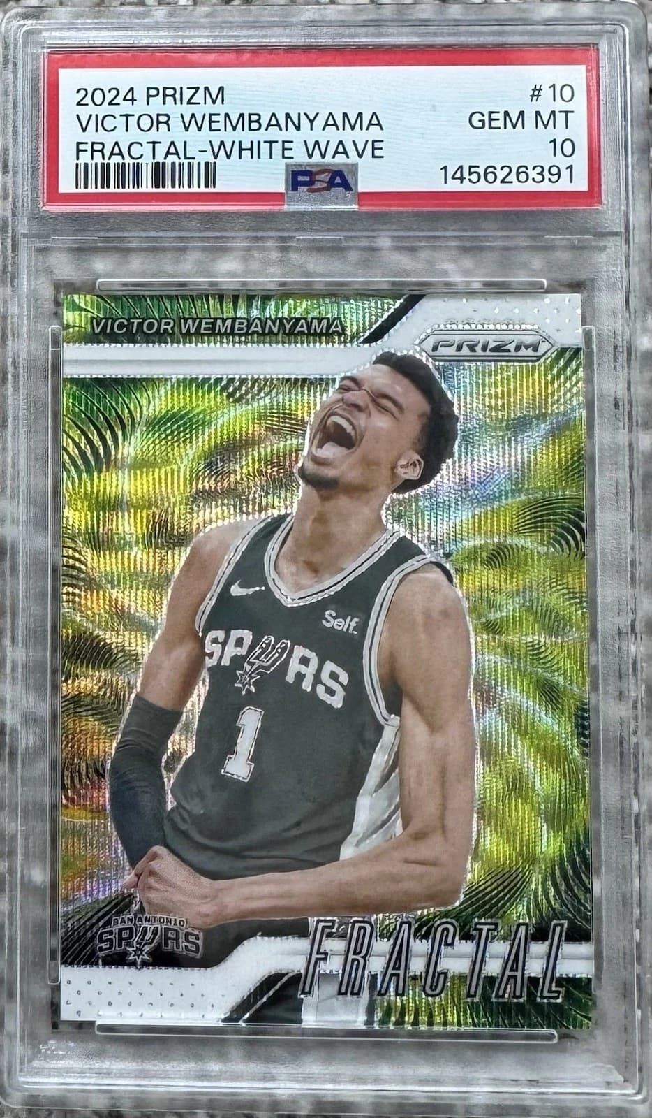 2024-25 Panini Prizm Fractal White Wave Victor Wembanyama #10 clean example scan