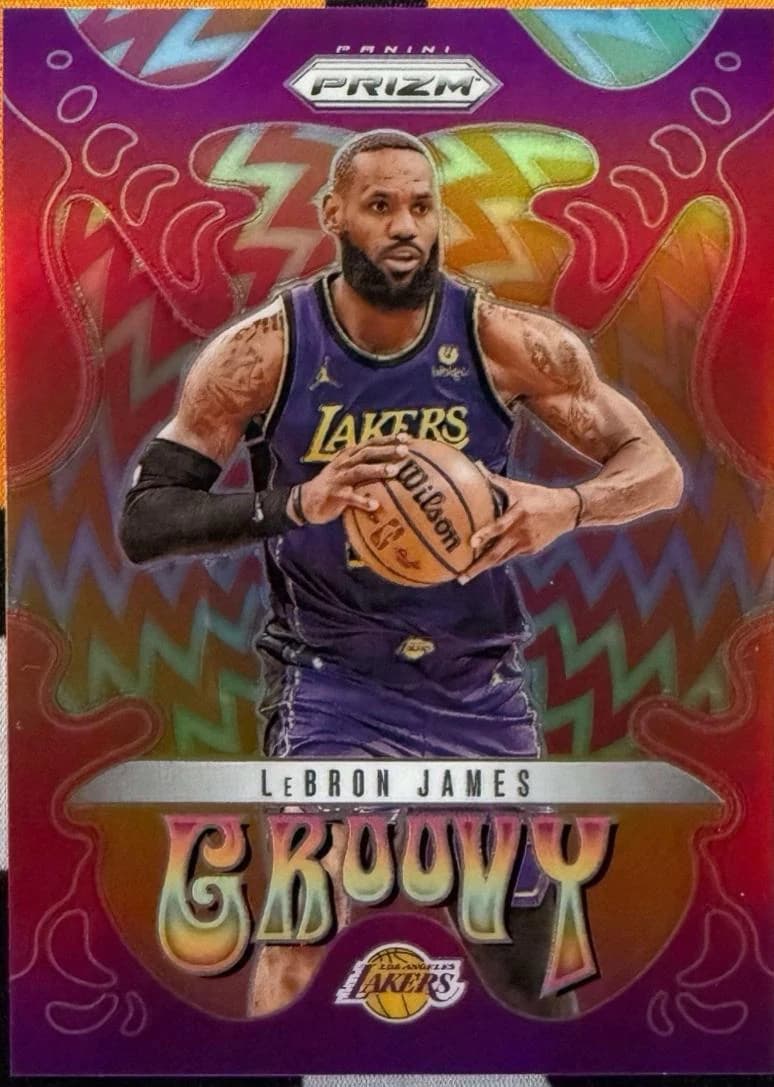 2024-25 Panini Prizm Groovy Base LeBron James #3 clean example scan