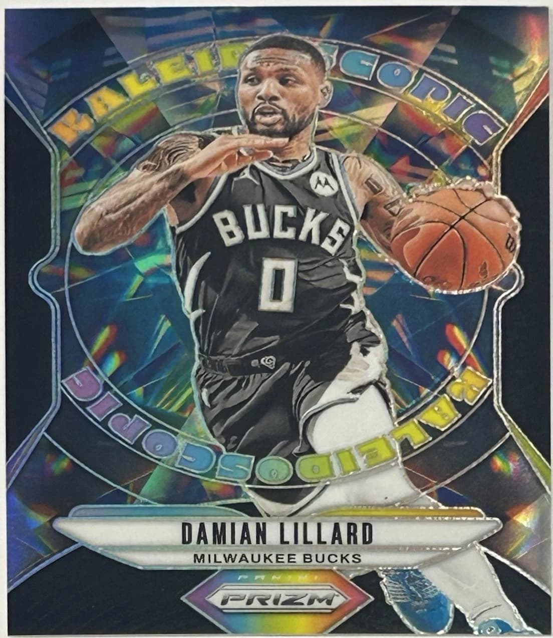 2024-25 Panini Prizm Kaleidoscopic Black Damian Lillard #28 clean example scan