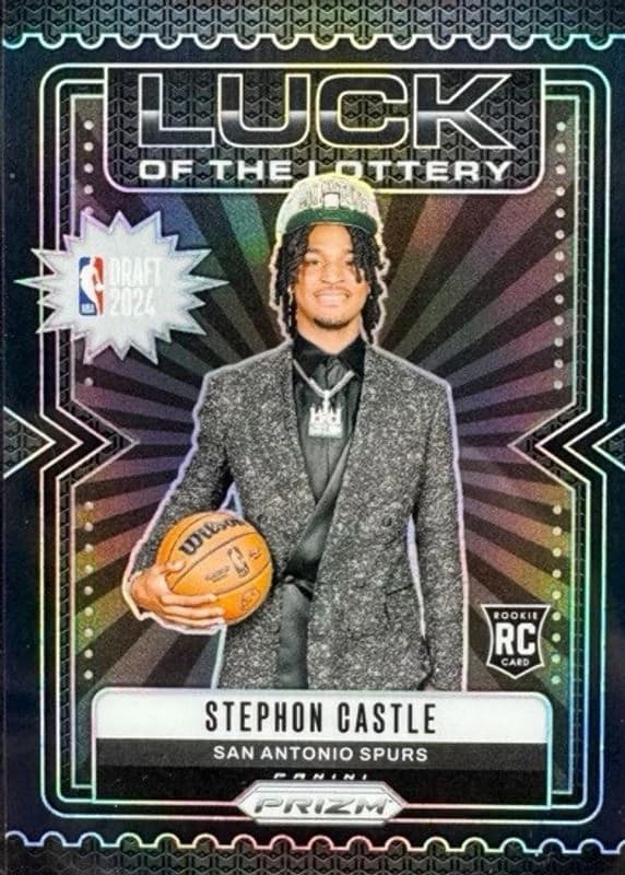 2024-25 Panini Prizm Luck of the Lottery Black Stephon Castle #12 clean example scan