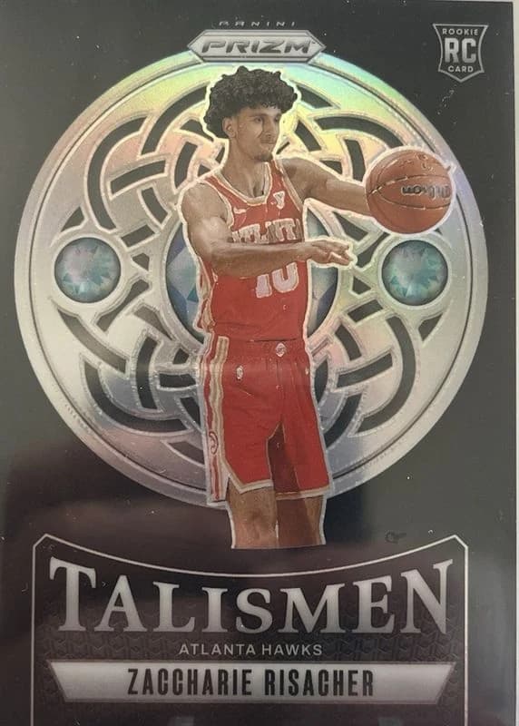 2024-25 Panini Prizm Talismen Black Zaccharie Risacher #8 clean example scan