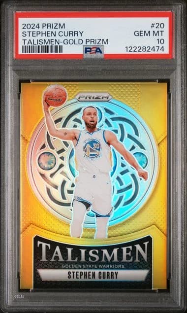 2024-25 Panini Prizm Talismen Gold Stephen Curry #20 clean example scan