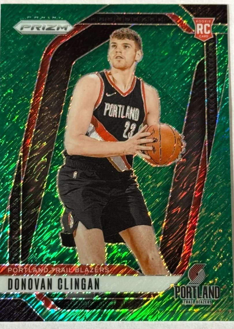 2024-25 Panini Prizm Green Shimmer /5 Donovan Clingan #221 example