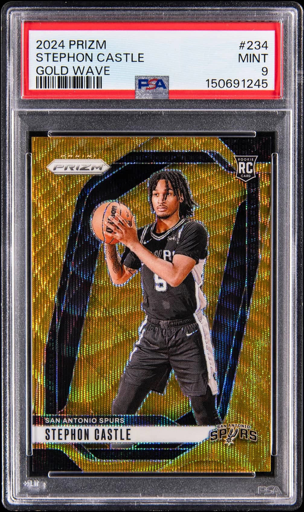 2024-25 Panini Prizm Wave Gold /10 Stephon Castle #234 example