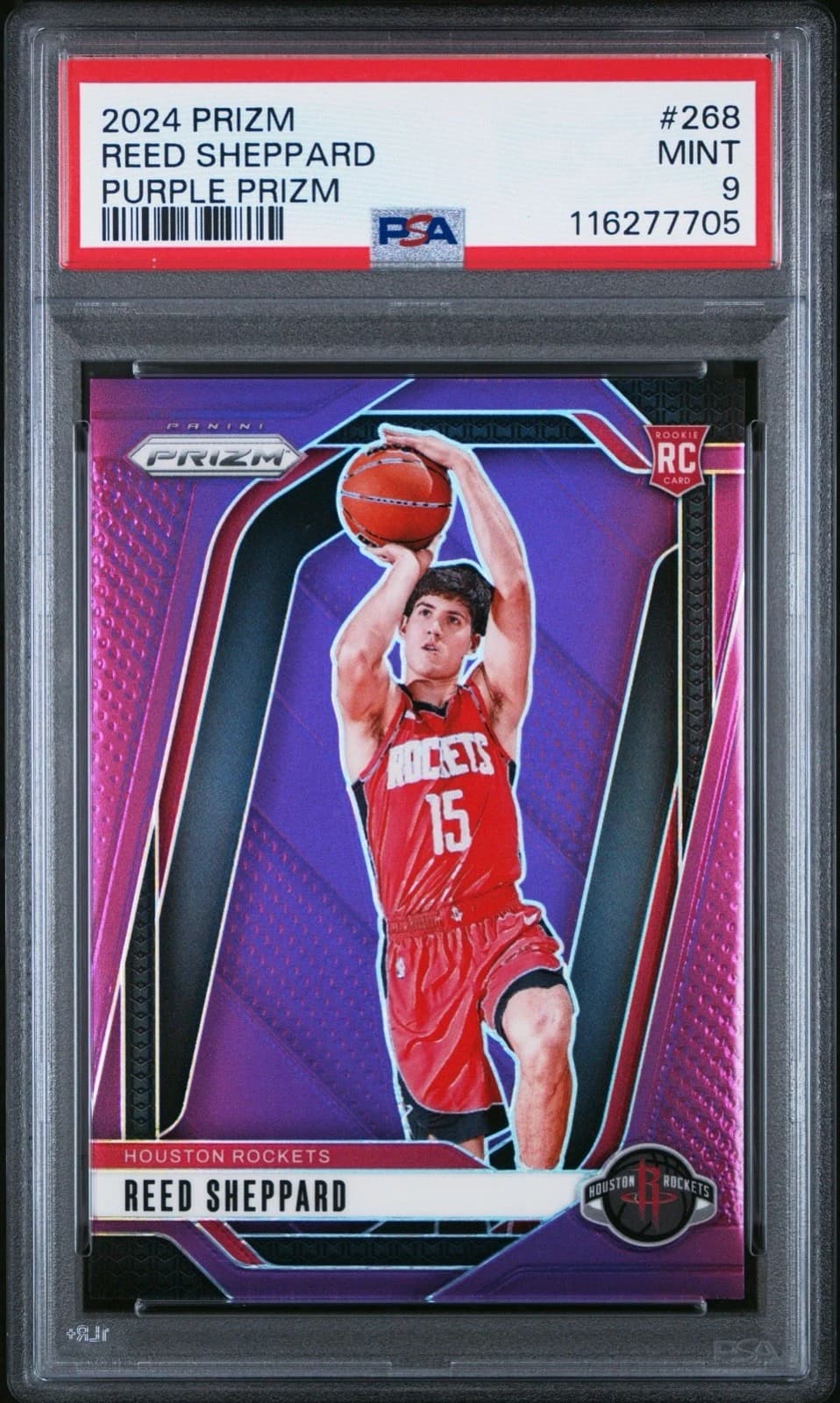 Reed Sheppard 2024-25 Panini Prizm Purple /99 #268 example