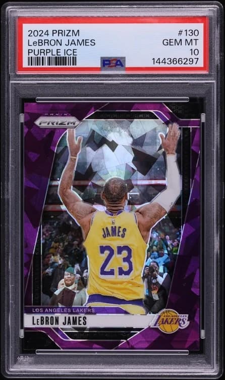 LeBron James 2024-25 Panini Prizm Purple Ice /149 #130 example