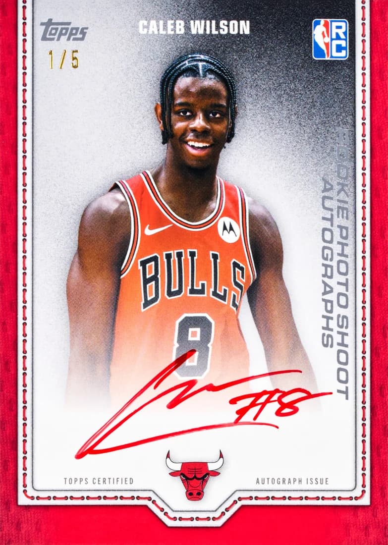 2026-27 Topps Basketball Caleb Wilson — Rookie Photo Shoot Autographs, Red /5 — manufacturer preview