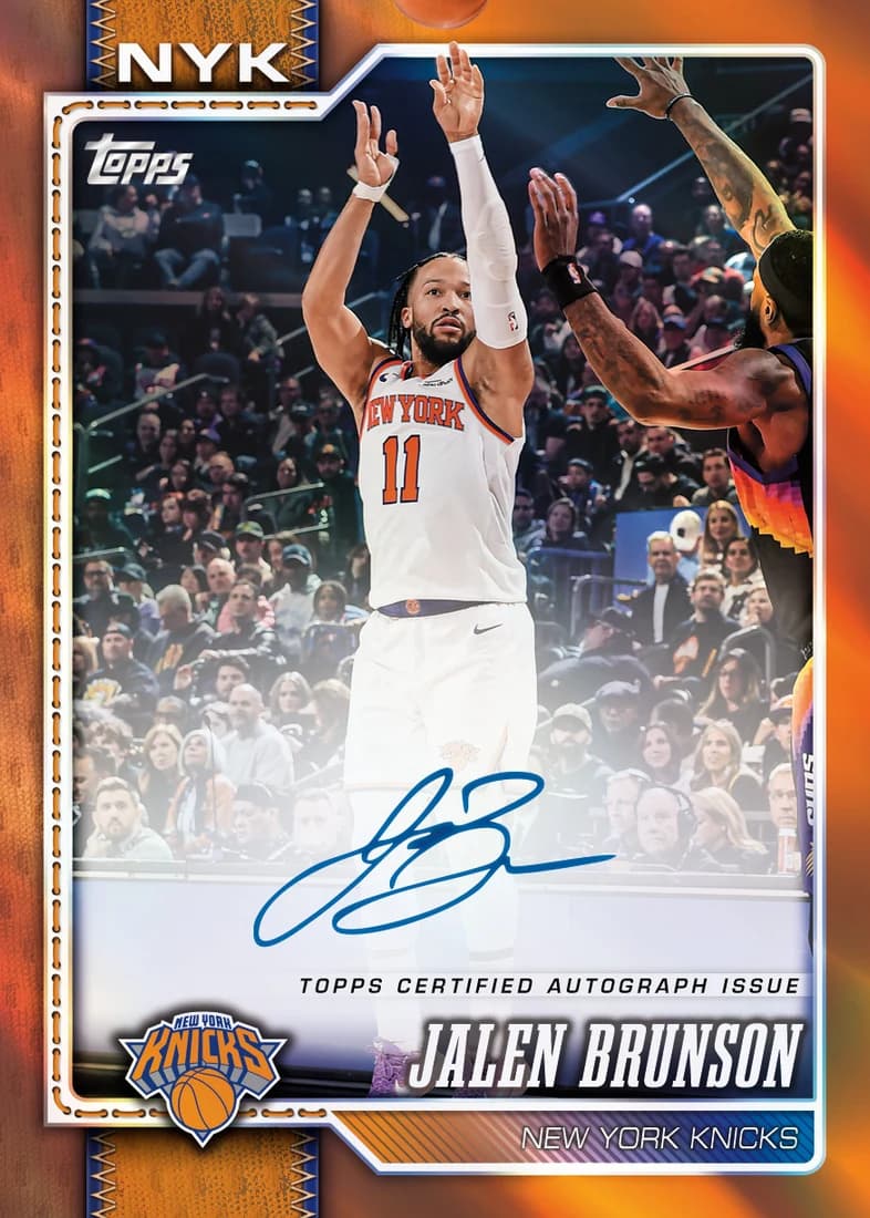 2026-27 Topps Basketball Jalen Brunson — Flagship Real One Autograph, Orange Rainbow /25 — manufacturer preview