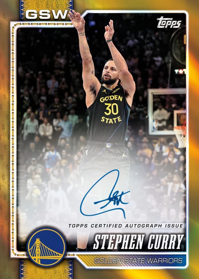 2026-27 Topps Basketball Stephen Curry — Flagship Real One Autograph, Gold Rainbow /50 — manufacturer preview