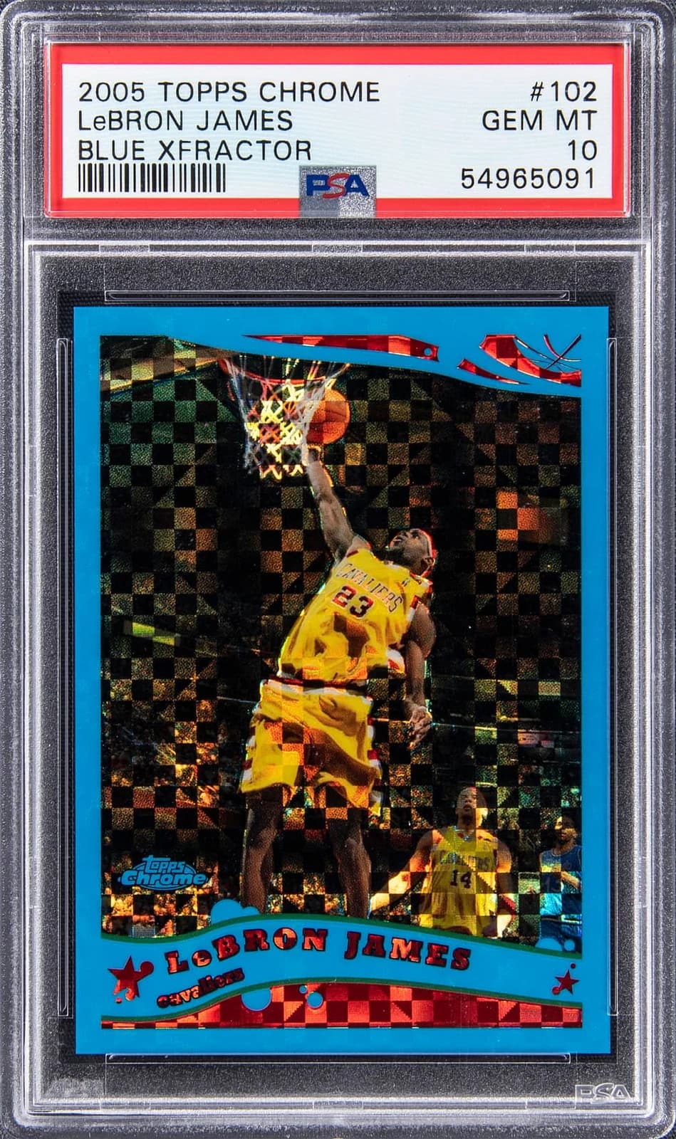2005-06 Topps Chrome Blue Xfractor /90 exact example