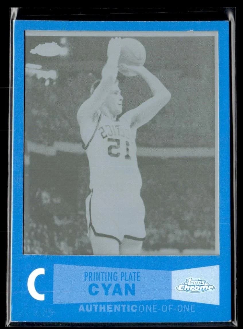 Tom Heinsohn 2007-08 Topps Chrome Press Plates Cyan 1/1 #63 exact example