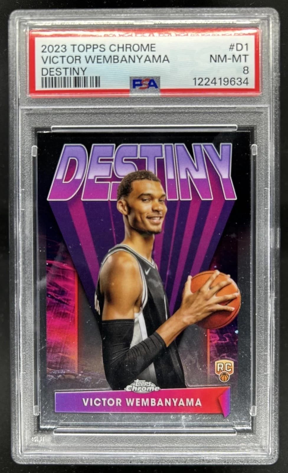 2023-24 Topps Chrome Destiny Base Victor Wembanyama #D-1 exact clean example scan