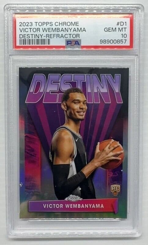 2023-24 Topps Chrome Destiny Refractor Victor Wembanyama exact clean certified front
