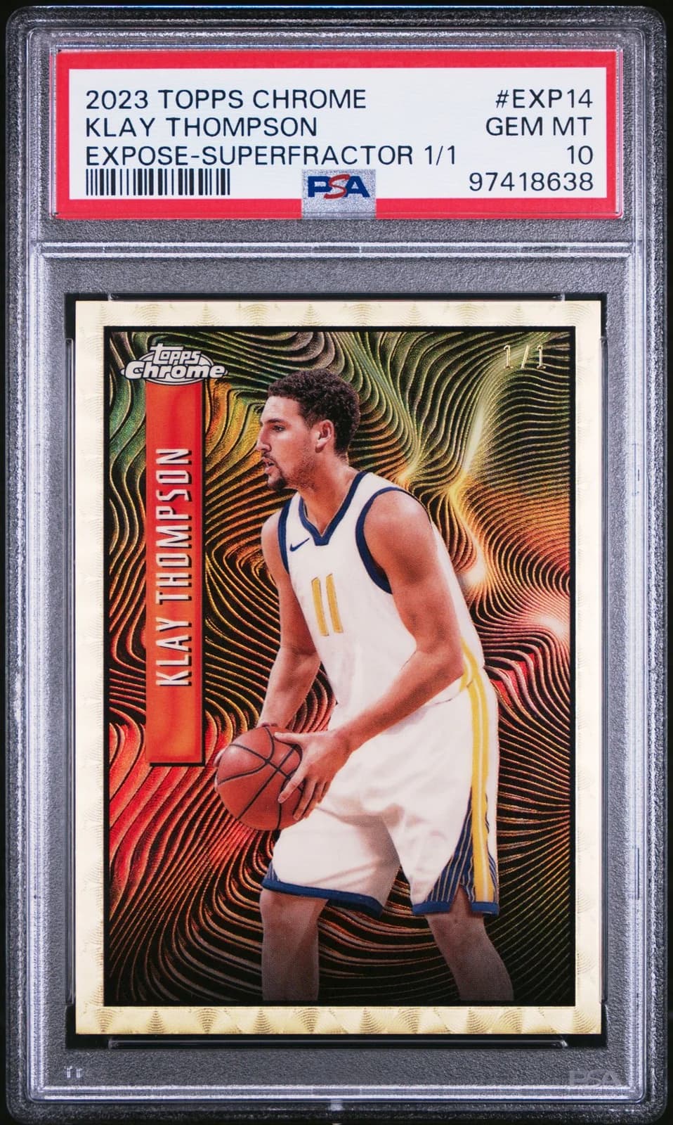 2023-24 Topps Chrome Expose SuperFractor Klay Thompson #EXP14 exact clean example scan