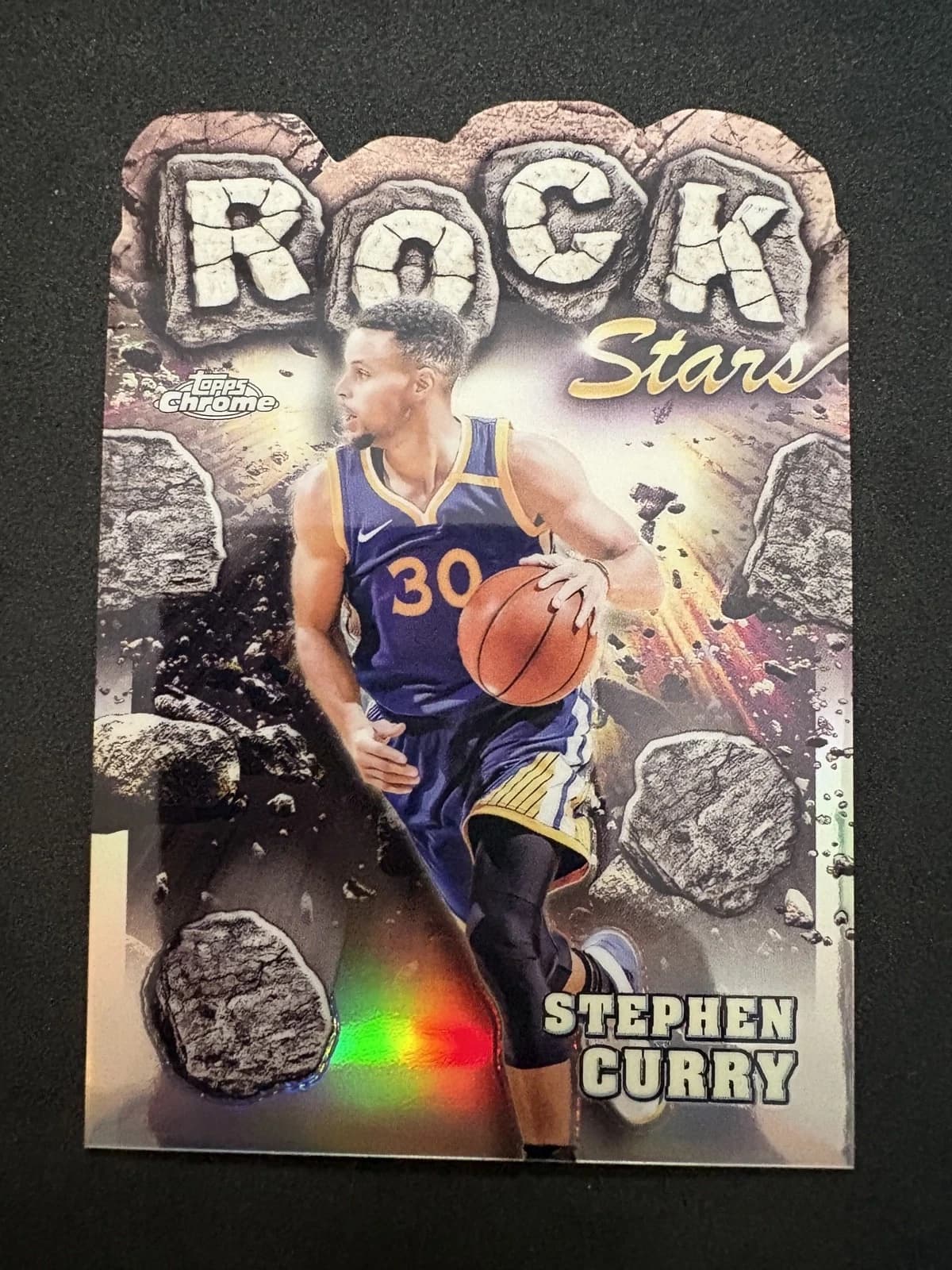 2023-24 Topps Chrome Rock Stars Base Stephen Curry #RS-22 exact clean example scan