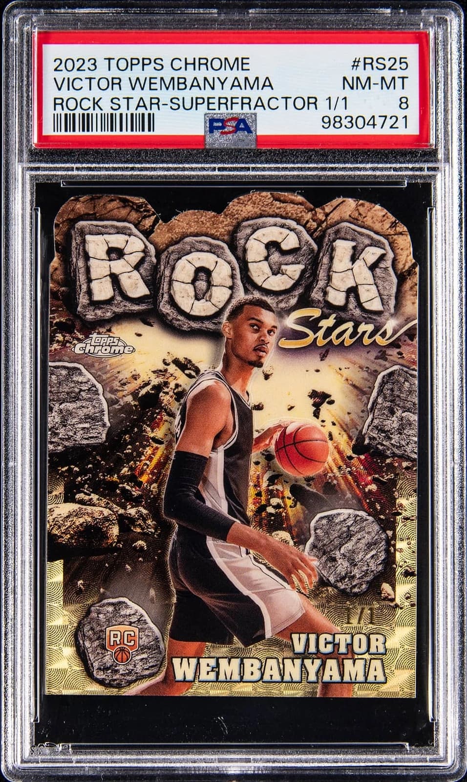 2023-24 Topps Chrome Rock Stars SuperFractor Victor Wembanyama #RS-25 exact clean example scan