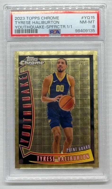2023-24 Topps Chrome Youthquake SuperFractor Tyrese Haliburton exact clean example scan