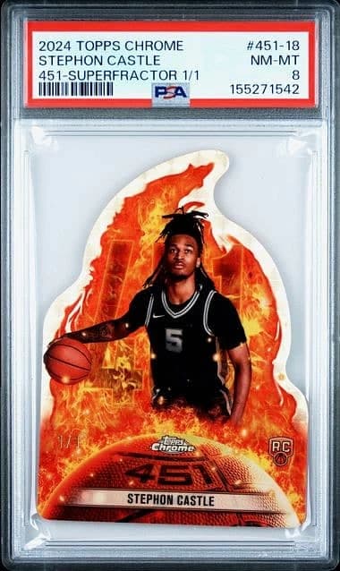 2024-25 Topps Chrome 451 SuperFractor Stephon Castle #451-18 exact clean example scan