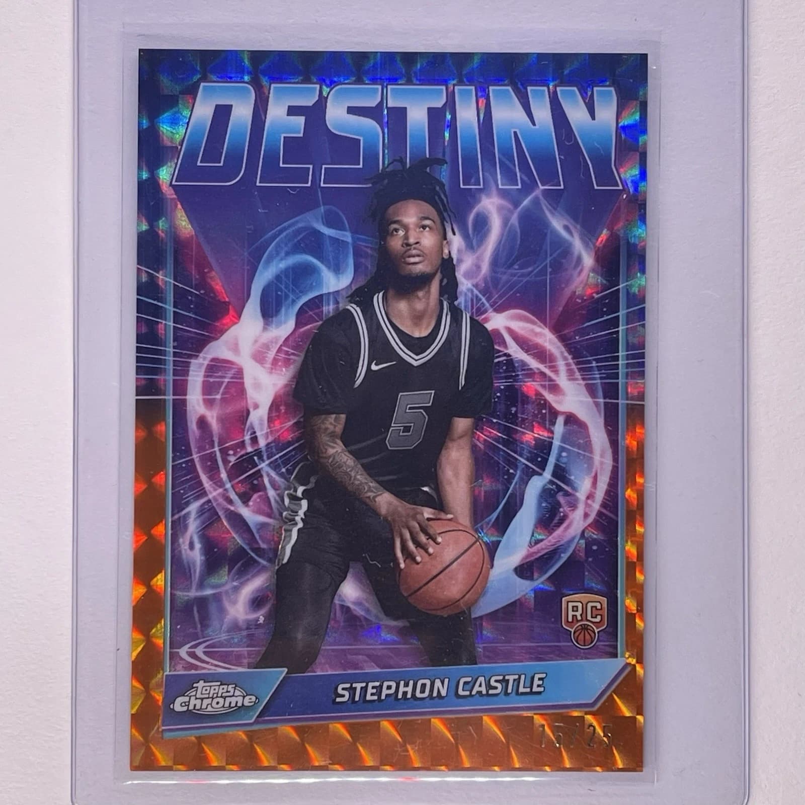 2024-25 Topps Chrome Destiny Orange Refractor Stephon Castle #D-3 exact clean example scan