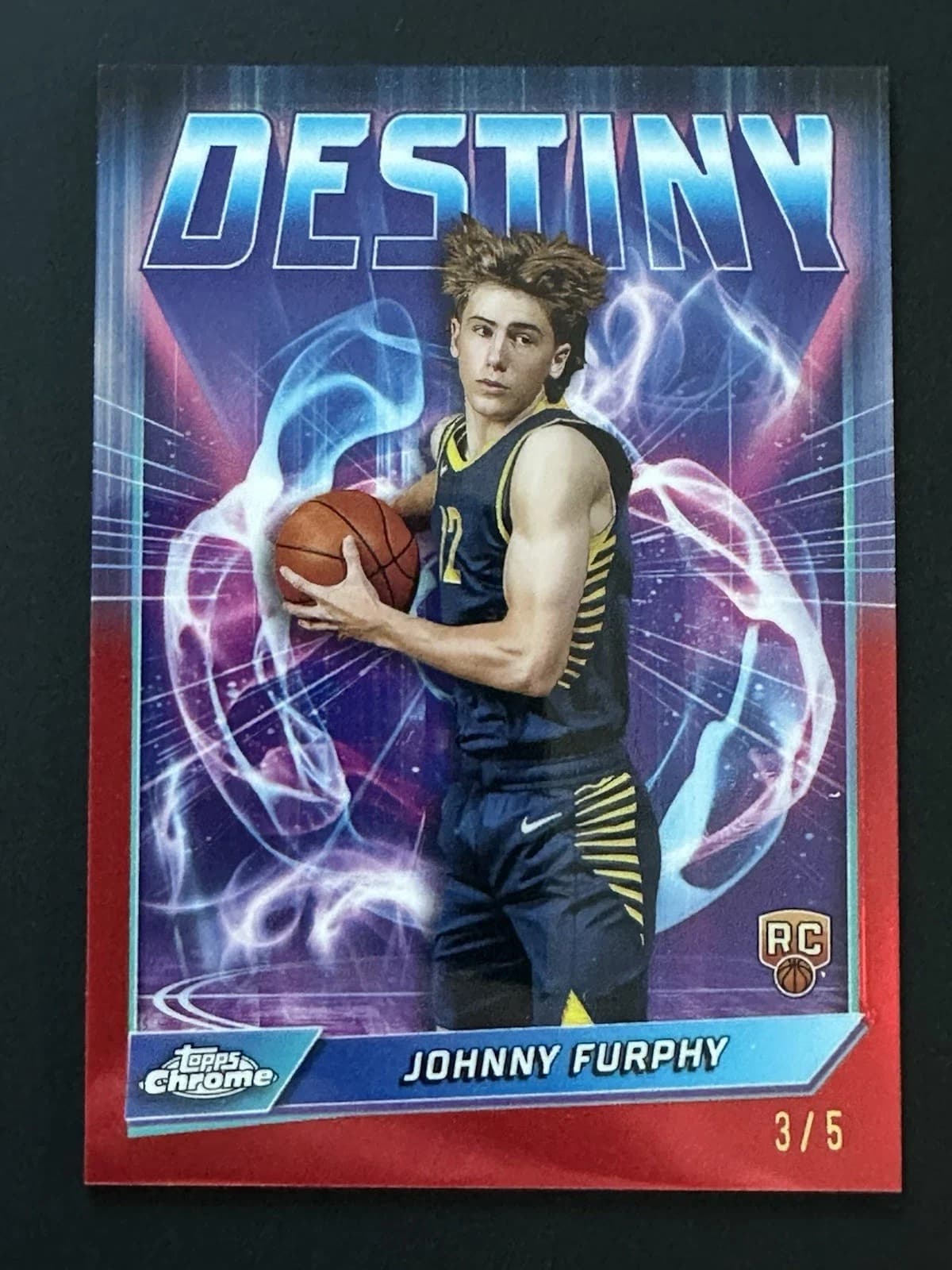 2024-25 Topps Chrome Destiny Red Refractor exact clean front