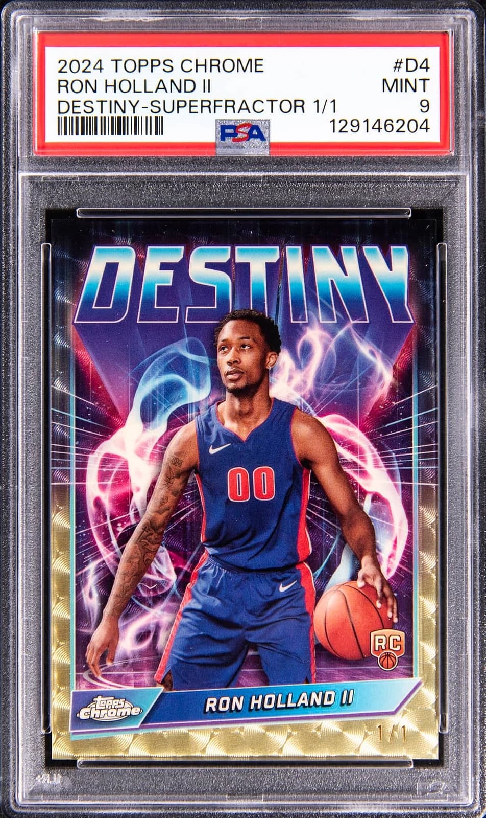 2024-25 Topps Chrome Destiny SuperFractor Ron Holland #D-4 exact clean example scan