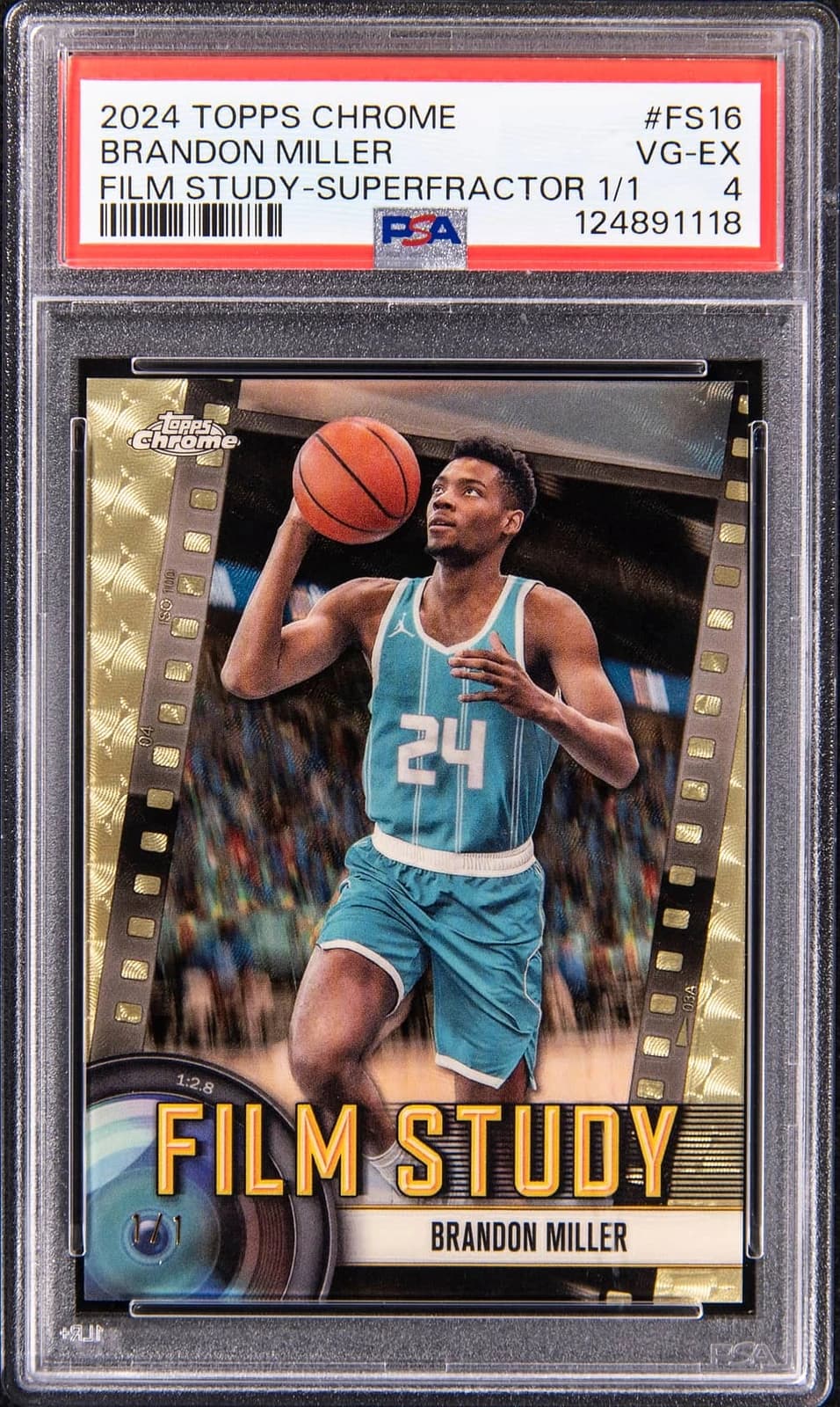 2024-25 Topps Chrome Film Study SuperFractor Brandon Miller #FS-16 exact clean example scan