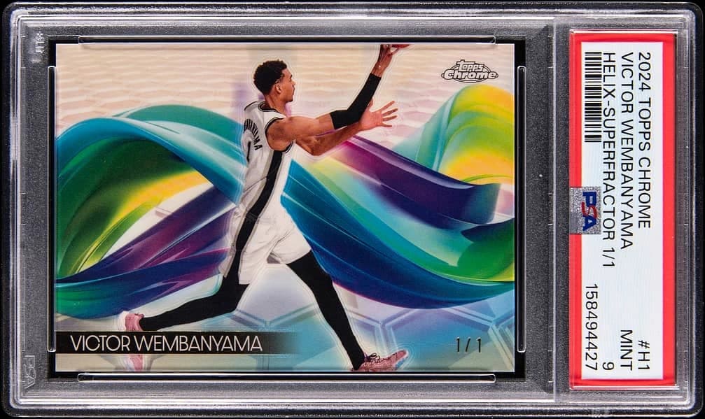 2024-25 Topps Chrome Helix SuperFractor Victor Wembanyama #H-1 exact clean example scan